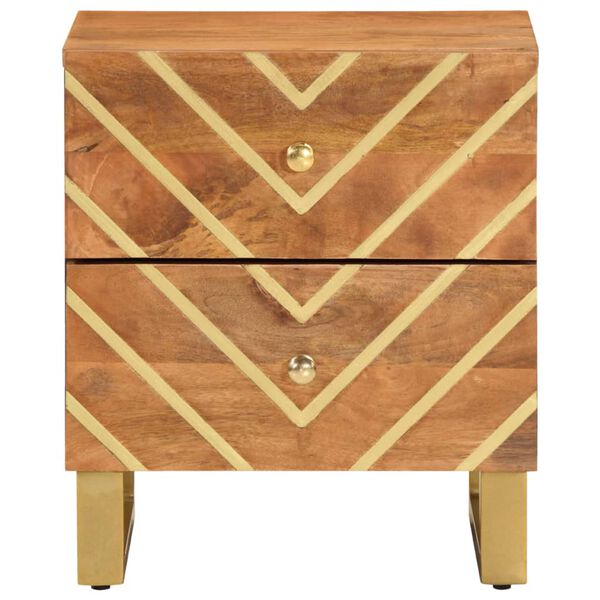 vidaXL Bedside Cabinet Brown and Black Solid Wood Mango