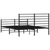 vidaXL Metal Bed Frame without Mattress with Footboard Black 140x200cm