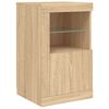 vidaXL Sideboard with LED Lights Sonoma Oak 142.5x37x67 cm