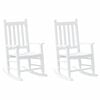 vidaXL Rocking Chairs for Children 2 pcs White Solid Wood Poplar
