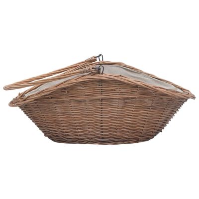 vidaXL Firewood Basket with Handle 60x44x55 cm Natural Willow