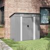 vidaXL Garden Shed Grey Metal