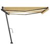 vidaXL Manual Retractable Awning with LED 450x300 cm Yellow and White