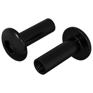 vidaXL Sleeve Nuts 2 pcs Black M4 x 14.5 mm Metal