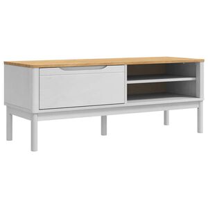 vidaXL Hallway Bench FLORO White 115 x 40 x 45 cm Solid Pine Wood