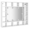 vidaXL Mirror Cabinet with LED High Gloss White 91x15x76.5 cm