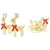 vidaXL 3D Christmas Reindeer with Sleigh LOVIISA 3 pcs