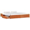 vidaXL Bed Frame with Drawer Wax Brown 200 x 200 cm Solid Pine Wood