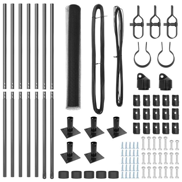 vidaXL Fence Post Grey 10 x 1 m (13 mm mesh) Steel and PVC