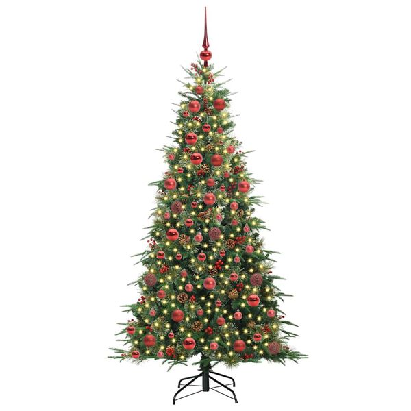 vidaXL Artificial Hinged Christmas Tree Green 180 cm PE and PVC