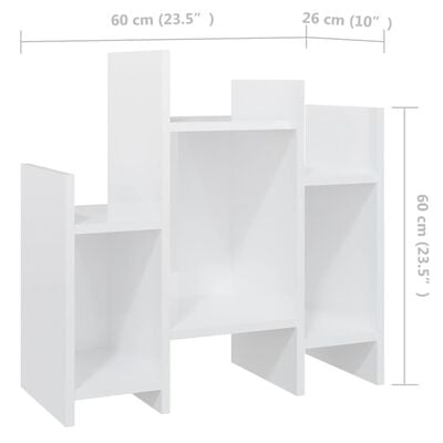vidaXL Side Cabinet High Gloss White 60x26x60 cm Engineered Wood