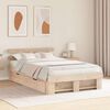 vidaXL Bed Frame with Headboard Brown 120 x 200 cm Solid Pine Wood