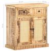 vidaXL Sideboard 65x32x70 cm Solid Mango Wood and Natural Cane