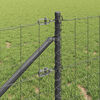 vidaXL Fence with Post Grey 0.6 x 50 m Steel and PVC