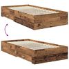 vidaXL Bed Frame with Headboard Old Wood 100 x 200 cm Engineered Wood