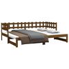 vidaXL Pull-out Day Bed without Mattress Honey Brown 2x(90x200) cm