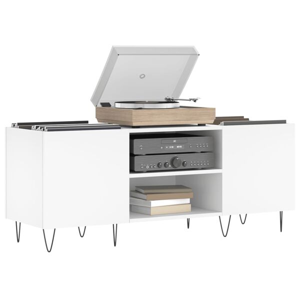 vidaXL Record Cabinet White 121x38x48 cm Engineered Wood