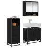 vidaXL Bathroom Furniture Set 3 pcs Black Oak Engineered Wood