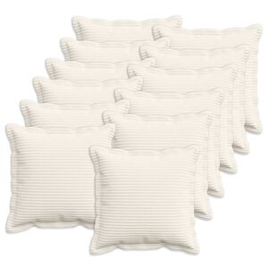 vidaXL Cushion Cover 12 pcs HOUTEN Cream 40 x 40 cm Corduroy