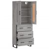 vidaXL Highboard Grey Sonoma 69.5x34x180 cm Engineered Wood