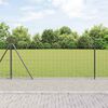 vidaXL Fence with Post Grey 1 x 10 m Steel