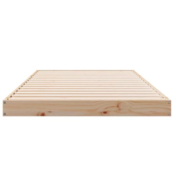 vidaXL Floor Bed Frame Natural 100 x 210 cm Solid Pine wood