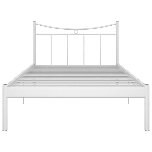 vidaXL Bed Frame without Mattress White Metal 100x200 cm
