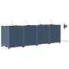 vidaXL Garden Planter 4 pcs Grey 160 x 40 x 52 cm PP