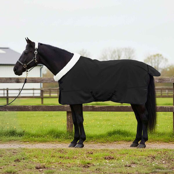 vidaXL Horse Blanket Black 155 cm Polar fleece
