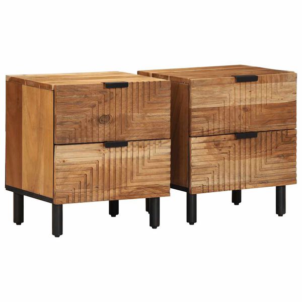 vidaXL Bedside Cabinets 2 pcs 40x33x46 cm Solid Wood Acacia