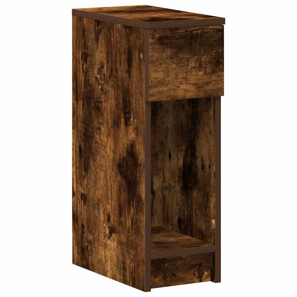 vidaXL Bedside Cabinet with Drawer Smoked Oak 20x36x60 cm