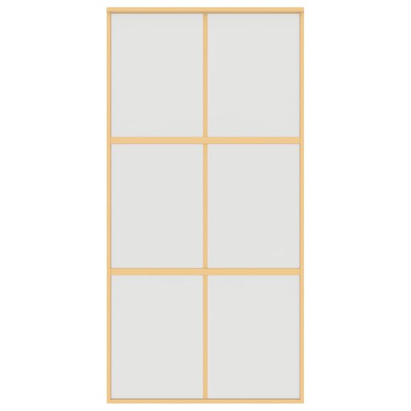 vidaXL Sliding Door Gold 102.5x205 cm Frosted ESG Glass and Aluminium
