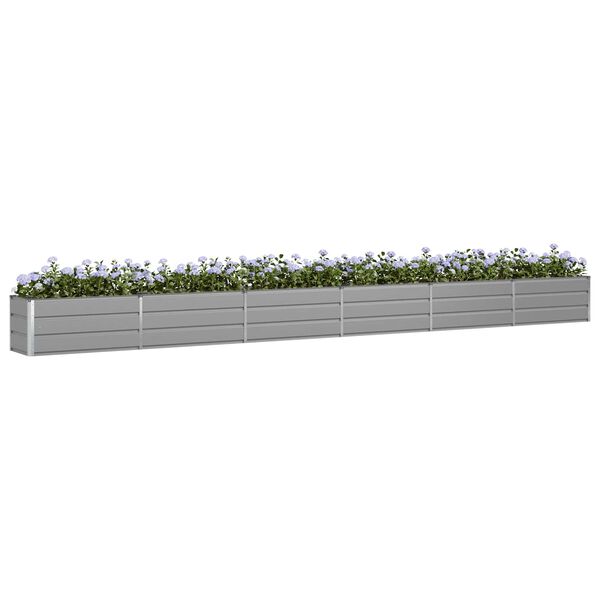 vidaXL Planter Light Grey 580 x 50 x 45 cm Galvanised Steel