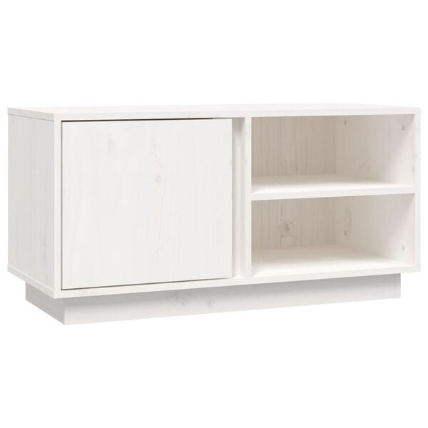 vidaXL TV Cabinet White 80x35x40.5 cm Solid Wood Pine