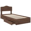 vidaXL Storage Bed with Drawer Brown Oak 75 x 190 cm Engineered Wood
