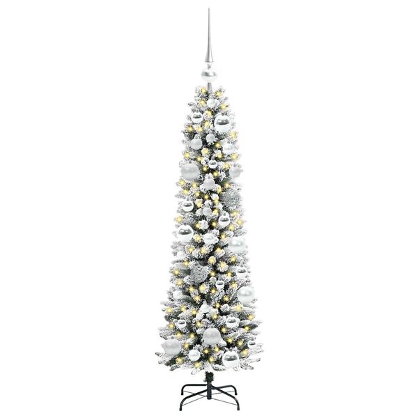 vidaXL Artificial Christmas Tree with 150 LEDs with Stand White 120 cm