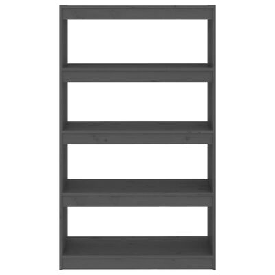 vidaXL Book Cabinet/Room Divider Grey 80x30x135.5 cm Solid Wood Pine