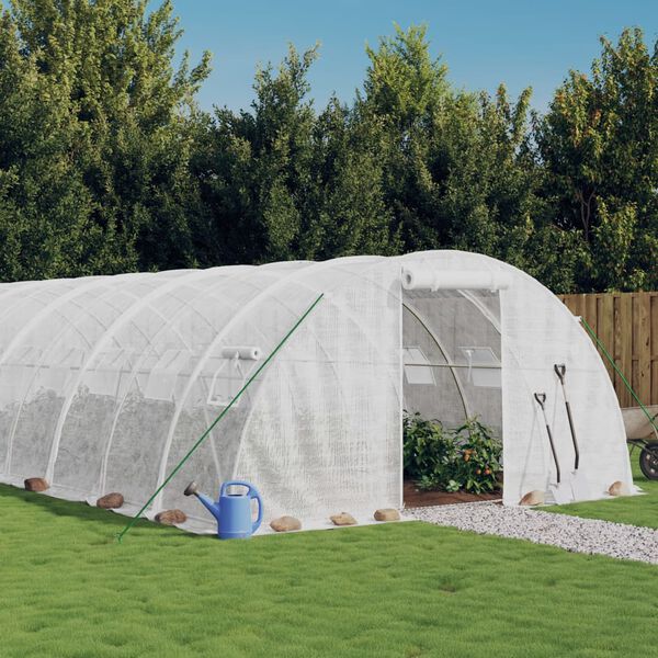 vidaXL Greenhouse with Steel Frame White 72 m&sup2; 18x4x2 m