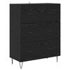 vidaXL Highboard 2 pcs Black Oak Engineered Wood