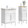 vidaXL Bathroom Furniture Set FLORO 2 pcs White Solid Pine Wood