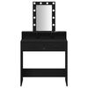 vidaXL Dressing Table Black 79 x 41 x 140 cm Engineered Wood