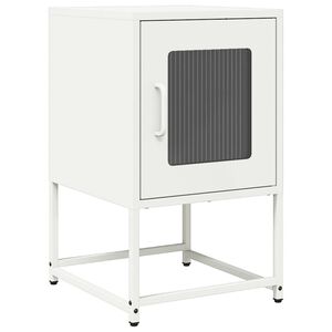 vidaXL Bedside Cabinet White 36x39x60.5 cm Cold-rolled Steel