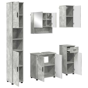 vidaXL Bathroom Furniture Set 5 pcs Concrete Grey 61 x 35 x 64 cm