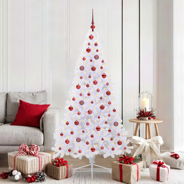 vidaXL Artificial Christmas Tree with Stand White 180 cm PVC and Steel