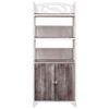 vidaXL Bathroom Cabinet White and Brown 46x24x116 cm Paulownia Wood