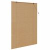 vidaXL Roller Blind with Curtains Manual Brown 140 x 220 cm Bamboo