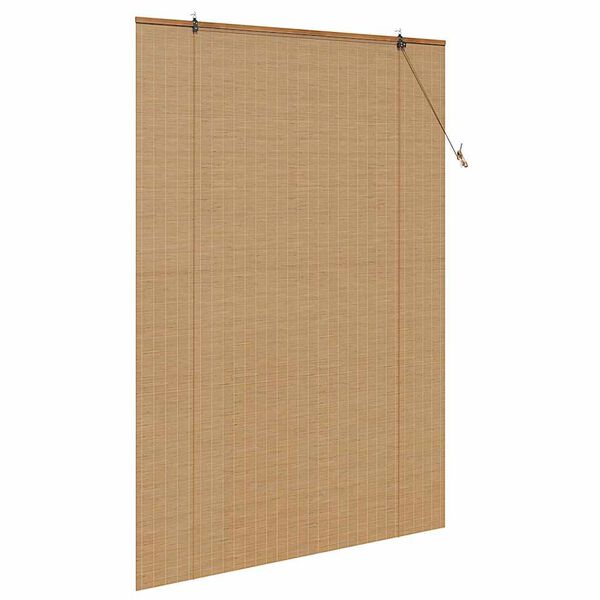 vidaXL Roller Blind with Curtains Manual Brown 140 x 220 cm Bamboo