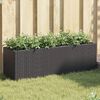 vidaXL Garden Planter with 3 Pots Black 105x30x32 cm Poly Rattan