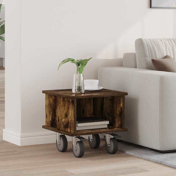 vidaXL TV Stand Smoked Oak 37 x 35 x 35 cm Engineered Wood