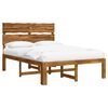 vidaXL Double Bed Frame with Headboard ROSTOCK Natural 140 x 200 cm